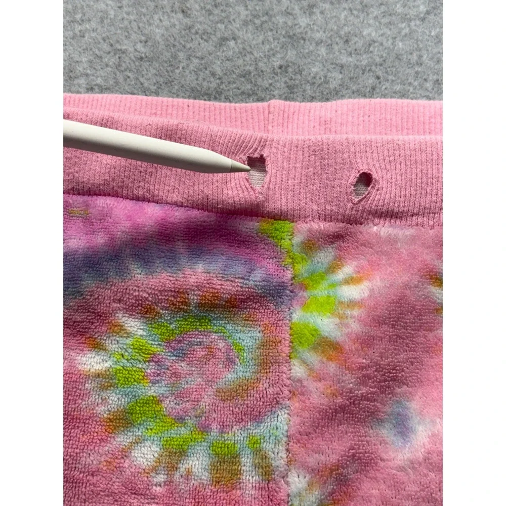 Emme Jordan Pink Tie Dye Psychedelic Plush Fleece Pajama Pants Joggers 1X